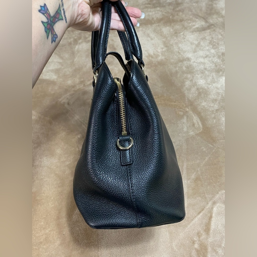 Kate Spade Evangeline Black Leather Satchel Bag Purse - Picture 3 of 9